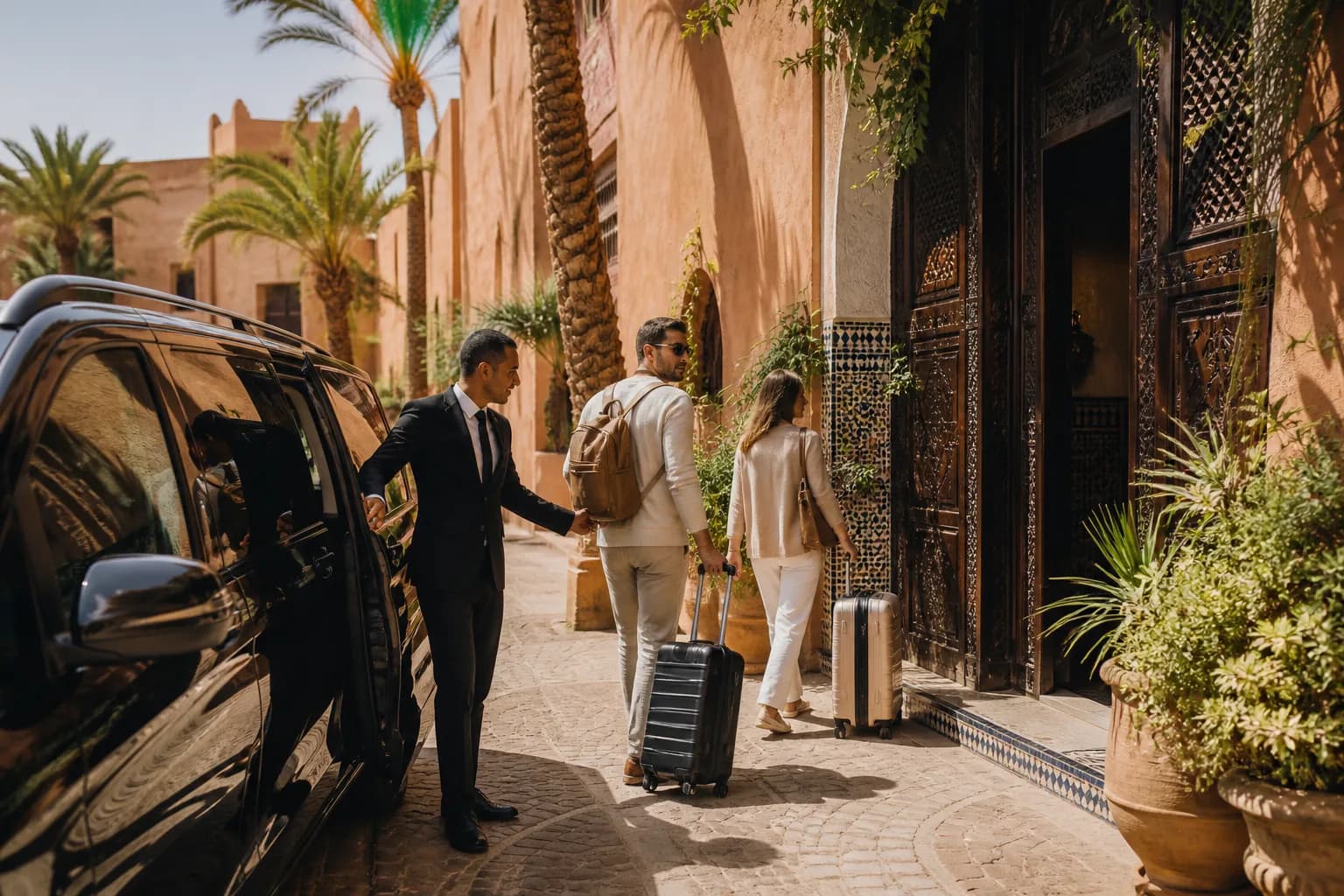Transfert privé de l’aéroport Marrakech vers un hôtel ou riad